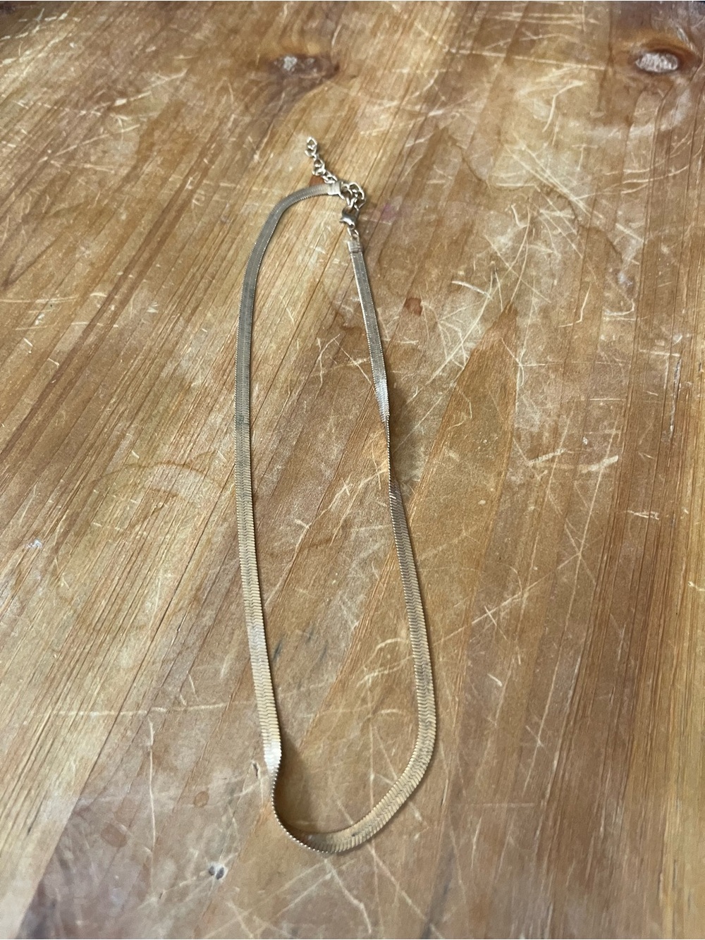 Gold Herringbone Chain Necklace - Women Jewelry